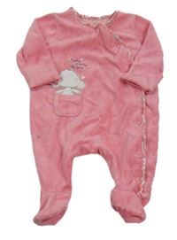 Růžový sametový overal s myškou Mothercare