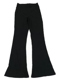 Černé žebrované flare legíny Nutmeg