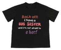 Černé tričko s nápisem