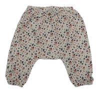 Bílé baggy tepláky s obrázky a listy Topomini