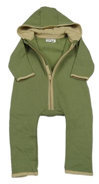 Khaki-béžová tepláková kombinéza s kapucí Ergee