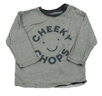 Černo-bílé pruhované triko s nápisem a smajlíkem Nutmeg