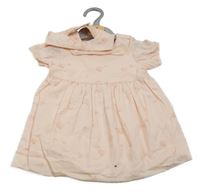 2set- světlerůžové plátěné šaty s mušlemi+ čelenka Dunnes