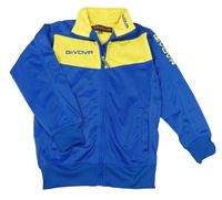 Modro-žlutá sportovní propínací mikina s nápisem Giova