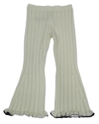 Smetanové pletené perforované bootcut tepláky River Island