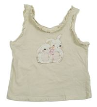 Béžový crop top s králíčky