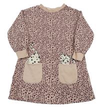 Světlerůžovo-vínová vzorovaná mikina s leopardem a kapsami H&M