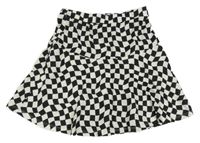 Černo-bílá vzorovaná kolová bavlněná sukně H&M