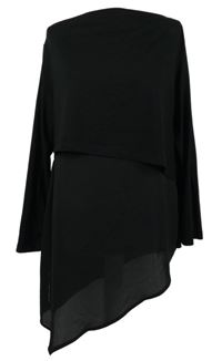 Dámská černá asymetrická společenská tunika s lodičkovým výstřihem Pick Cardona