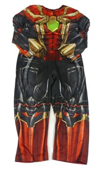 Kostým - Červeno-zlato-černý overal s potiskem -Spiderman  