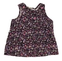 Lilkové květované manšestrové podšité šaty H&M
