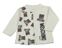 Bílá propínací mikina s medvídky Moschino