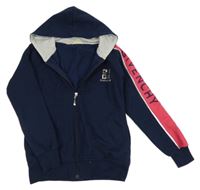 Tmavomodro-růžová propínací mikina s kapucí Givenchy