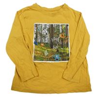 Hořčicové triko s obrázkem Primark