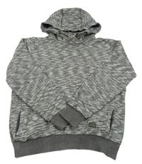 Černo-bílá žíhaná mikina s kapucí vel.176