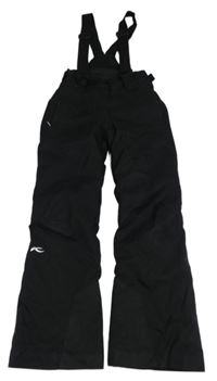 Černé šusťákové zimní oteplovačky s odepínacími kšandami KJUS