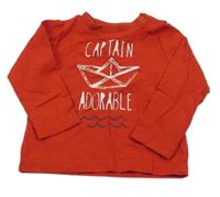 Červené triko s papírovou loďkou C&A