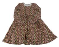 Černo-barevné květované šaty 