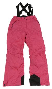 Růžové šusťákové funkční oteplovačky s kšandami Active touch