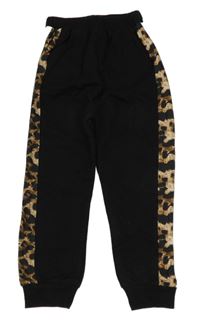 Černo-leopardí tepláky 