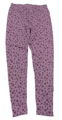 Růžové květované žebrované legíny Young Idols