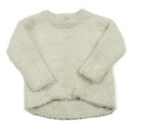 Smetanový chlupatý svetr River Island