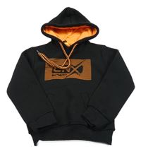 Černá mikina s nápisem a kapucí 