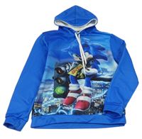 Modrá mikina se Sonicem a kapucí 