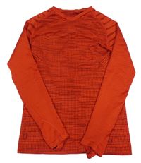 Červené vzorované funkční triko 