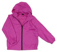 Fuchsiová šusťáková lehká bunda s kapucí H&M