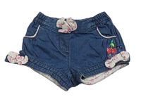 Modré riflové kraťasy s třešněmi LC waikiki