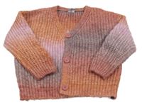 Růžovo-fialový propínací svetr Page one young