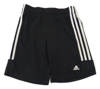 Černé sportovní kraťasy s pruhy Adidas