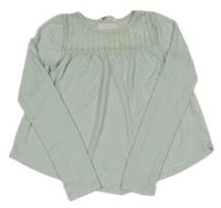 Mentolové triko s krajkou H&M