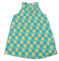Modrozelené šaty s ananasy Miniclub