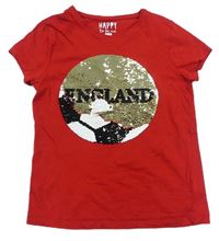 Červené tričko s obrázkem z flitrů F&F