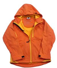Oranžová softshellová bunda s kapucí Stop+go