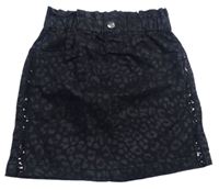 Černá vzorovaná riflová sukně s flitry Nutmeg