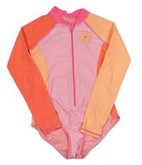 Růžovo-oranžové UV body s kytičkou Matalan