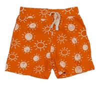 Oranžové bavlněné kraťasy se sluníčky Primark 