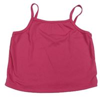 Tmavorůžový žebrovaný crop top Shein 