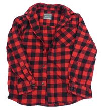 Červeno-černá kostkovaná flanelová košile Primark
