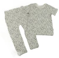 2set - Bílo-černé vzorované tričko s kapsou + tepláky Matalan