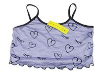 Levandulový crop top se srdíčky Shein