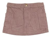 Růžová manšestrová sukně s kapsami E-vie