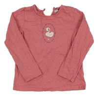 Růžové triko s labutí Fagottino 