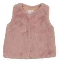 Růžová kožešinová vesta Matalan