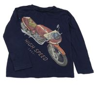 Tmavomodré triko s motorkou Mayoral 