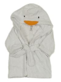 Bílý froté župan s kapucí - kachna F&F