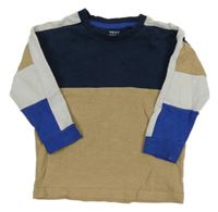 Béžovo-tmavomodro-bílá mikina Next